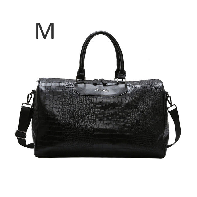Women Fitness Gym Bag Alligator PU Leather Male Training Handbags Lady Travel Weekend Luggage Large Capacity Sac De Sport XA75D