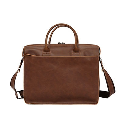 Scione Men's Leather Computer Bag Business Leather Laptop Bag Men Briefcase bag Travel Vintag leather Messenger bag For Men