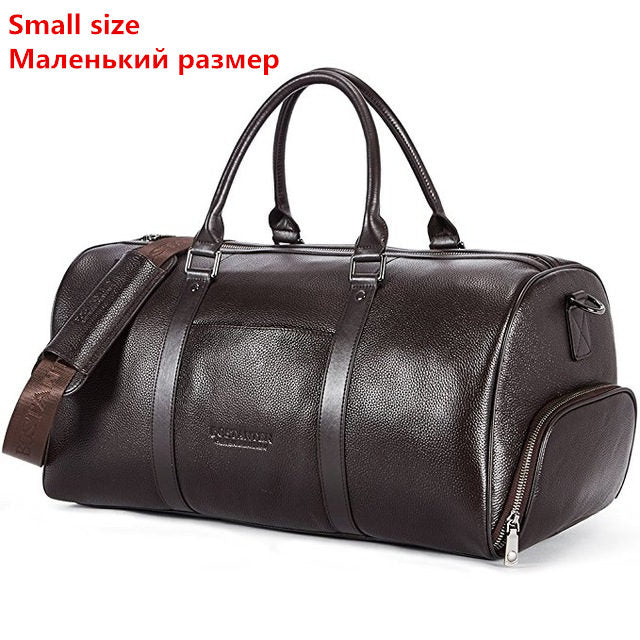 Big Large Genuine Leather Men Travel Bags Overnight Duffel Bag