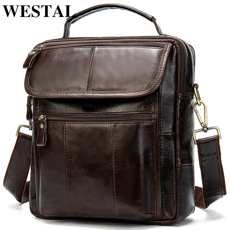 WESTAL Men's Designer Leather Satchel