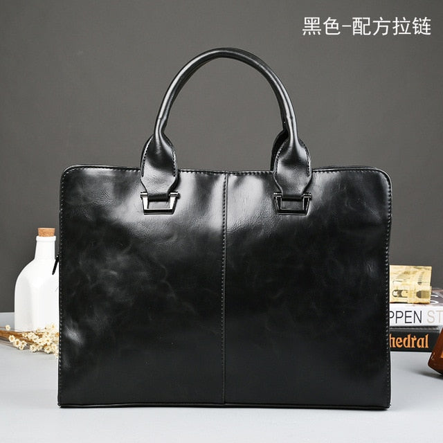 CBJSHO Business Bag Briefcase Men Leather Messenger Bag Fashion Handbag Mens Tote Bags Man Casual Crossbody Briefcases